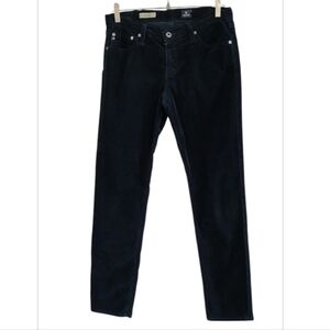 AG Adriano Goldschmied Dark Blue Corduroy The Stilt Cigarette Leg Size 30R